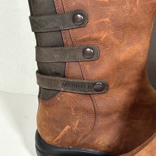 Merrell Captiva Launch 2 Boots Size 7.5 Waterproof Tall Brown Leather Classic - Picture 3 of 9