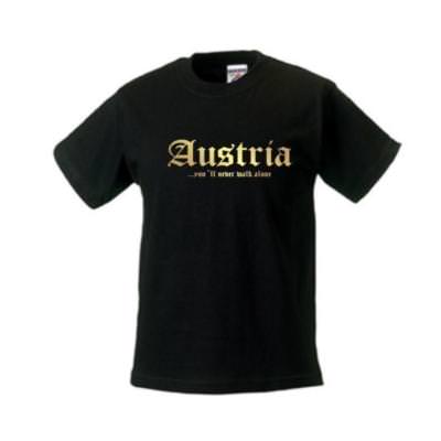 Kinder T-Shirt ÖSTERREICH (Austria), never walk alone, Ländershirt (WMS01-45f)