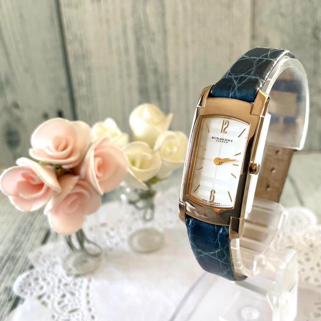 BURBERRY Rectangular Check Watch Used From Japan … - image 1