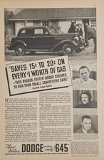 1935 Print Ad Dodge The 35 Dodge 2-door Sedan With Red Ram Engine