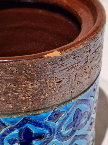 Mid Century Vintage Italian Blue Remini Stoneware By Aldo Londi - 第 11/12 張圖片