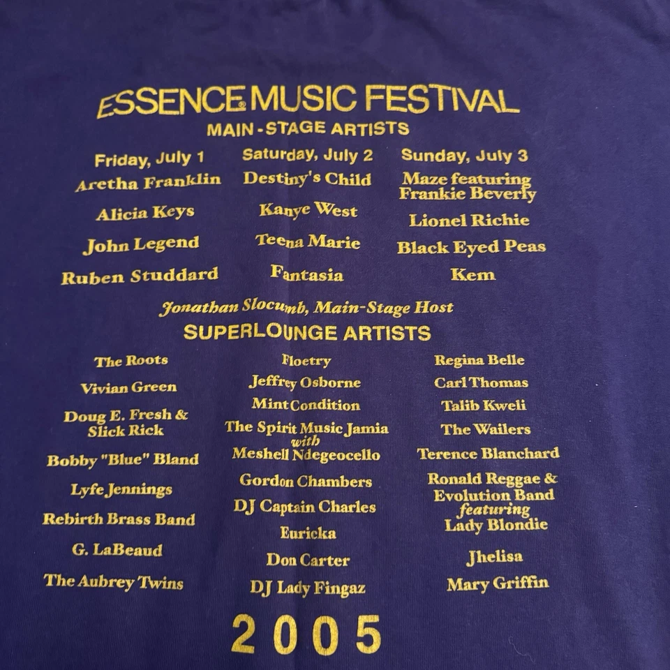 Camiseta Vintage Essence Festival Talla 2XL Kanye Beyoncé Rap Hip Hop Soul R&B Foto 4 de 4
