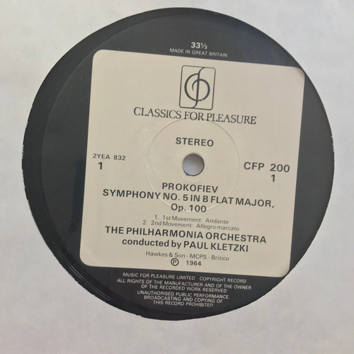 KLETZKI Prokofiev Symphony No.5 Vinyl LP NM - Picture 4 of 6