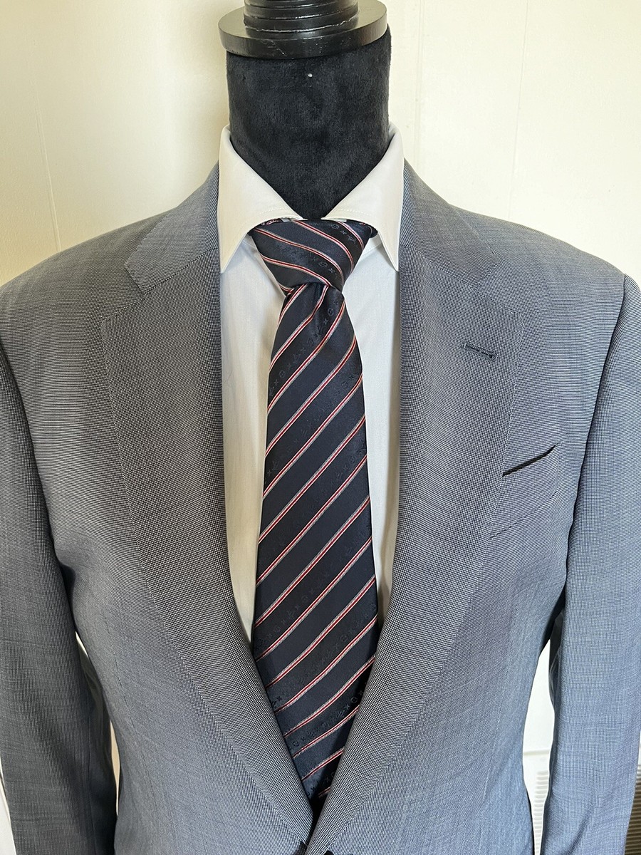 LOUIS VUITTON ブルーグレー グラデーションストライプ ネクタイ❣️ Louis Vuitton Blue and Red Monogram Striped Pattern Silk Tie | eBay