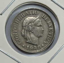 1948 Switzerland 10 Rappen Coin