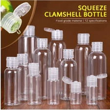 10Pcs Travel Empty Plastic Bottle Refillable Flap Vial Cosmetics Container
