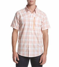 Columbia Men's Battle Ridge Short Sleeve Shirt Plaid (XX-Large, Peach)