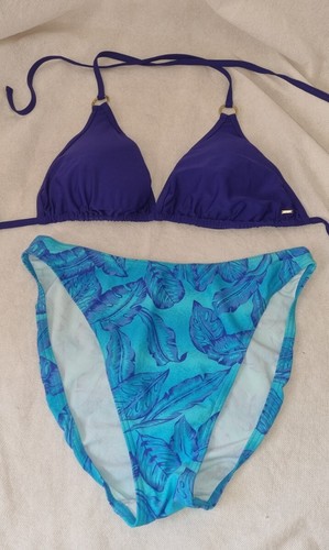 Gorgeous blue TESCO bikini top bottom set Size 16 | eBay