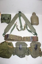 US Military Vietnam Alice Field Gear Belt Suspenders Ammo Pouches Canteen Lot