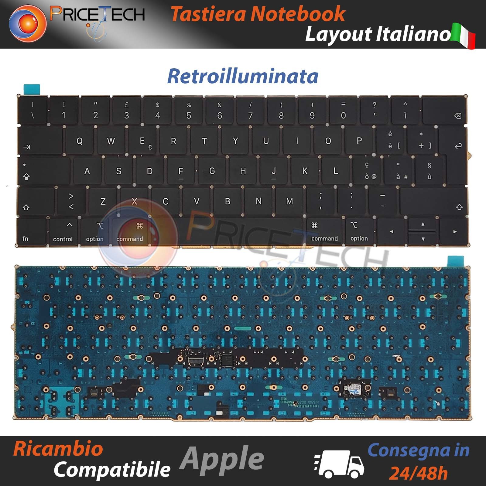 Tastiera Italiana APPLE Macbook 13" touch bar A1989 2019 