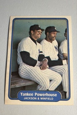 1982 Fleer - Reggie Jackson, Dave Winfield #646 No Comma after outfielder on...