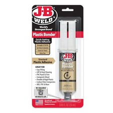 J-B Weld 50133 Plastic Bonder 2-Part Structural Adhesive Tan 25ml Dual Syringe