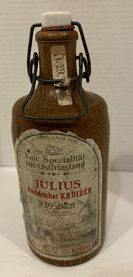 Vintage J.W. Wolff Julius Norddeicher KRUIDEN Stoneware Liquor Bottle