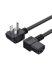 CableCreation 6ft 18AWG NEMA 5-15P to IEC320 C13 Angled Power Cord Black 1.8m