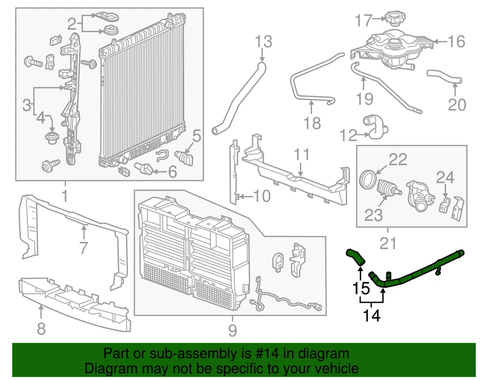 Tubo de entrada de radiador genuino GM 12659310 Foto 3 de 3