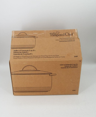 Pampered Chef Rockcrok 2 Qt Casserole with Lid 3141 New Open Box