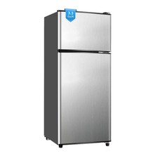 Mini Fridge with Freezer, 3.3 Cu. Ft. Double-Door Small Refrigerator with Adj...