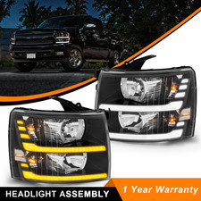 For 2007-2014 Chevy Silverado 1500 2500hd 3500hd Led Drl Headlights Black