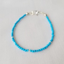 Bracciali da donna turchese con piccole perline minimalista delicata protezio...