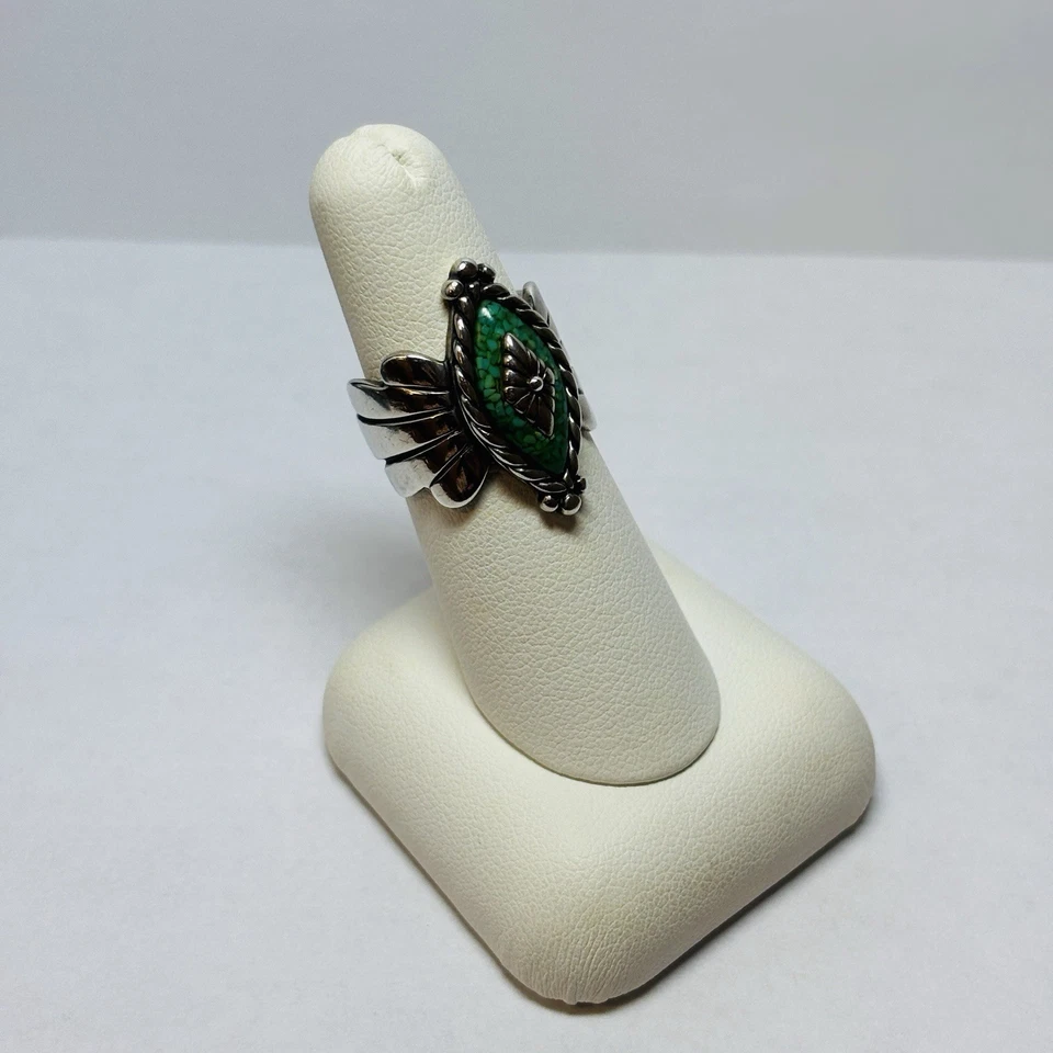 Anillo Carolyn Pollack Plata de Ley 925 Turquesa Verde Talla 6.5 Foto 4 de 4