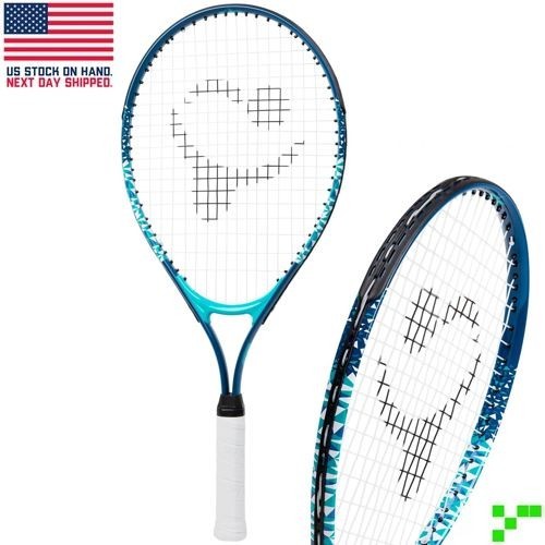 Kids Tennis Racket Speed 23" PreStrung Aluminum Neoprene Gri