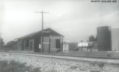 Roca, Nebraska-Burlington Northern Railroad Depot RPPC Real Photo Postcard