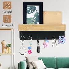 Listwa na klucze Drewno Brelok z półką Brelok Drewno z 6 haczykami