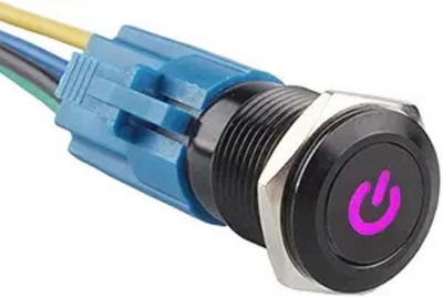 16mm 12V 3A Car Purple LED Light Power Metal Push Button Toggle Switch Purple