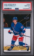 PSA 10 GEM MINT 2025-26 UD | Gabe Perreault Young Guns Rookie RC 202 NYR
