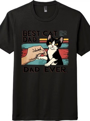 Cat Dad ''Best Cat Dad Ever'' Statement Graphic T-Shirt