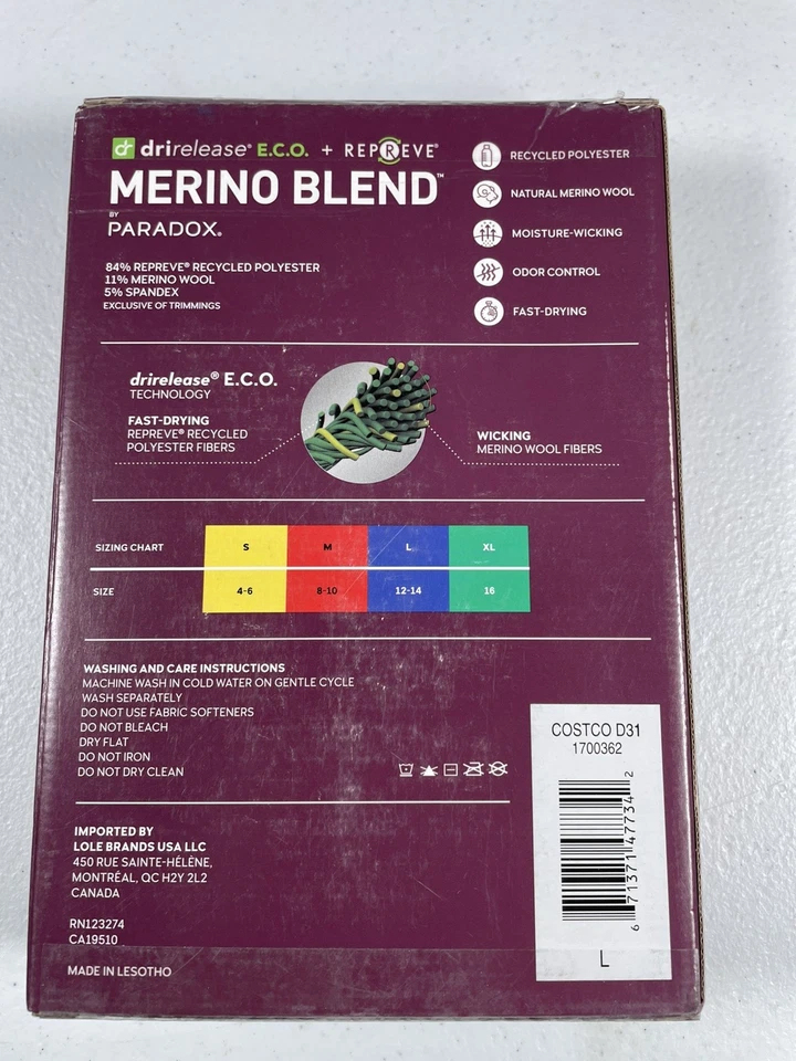 Top Paradox Para Mujer 1/4 Cremallera Mezcla Merino Rendimiento Capa Base, Púrpura Talla L Foto 2 de 2