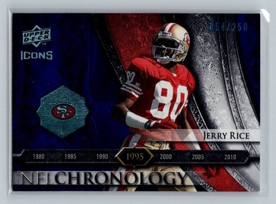 2008 Upper Deck Icons NFL Chronology Rainbow Blue #CHR18 Jerry Rice HOF /250