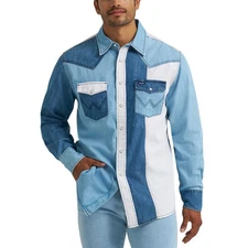 Wrangler Men's Vintage Inspired Indigo Snap Shirt 112374802