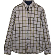 Used Lacoste slim-fit long-sleeve button-down check shirt men's size M equiv...
