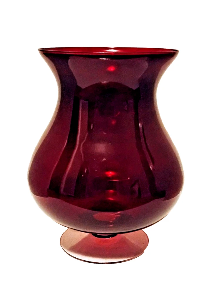 Castiçal vintage PartyLite P9099 vermelho rubi com pé de vidro furacão, aposentado  - Imagem 2 de 4