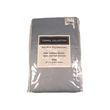 Pair Of King Pillow Cases All cotton Sateen 600 Thread Ct Blue