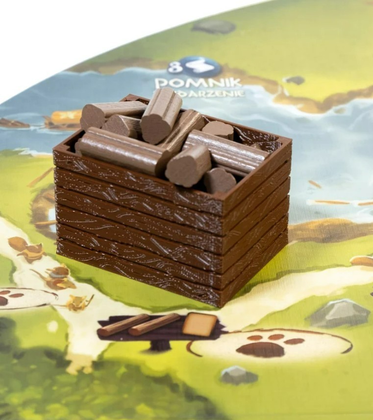 Board Game Holder/Organizers - brown crate - 2" x 1.5" x 1.25" - Everdell - NEW
