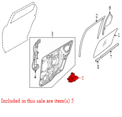 2005–2007 Ford Freestyle Rear Left Driver Side Power Window Motor Used OEM - Image 4 of 4