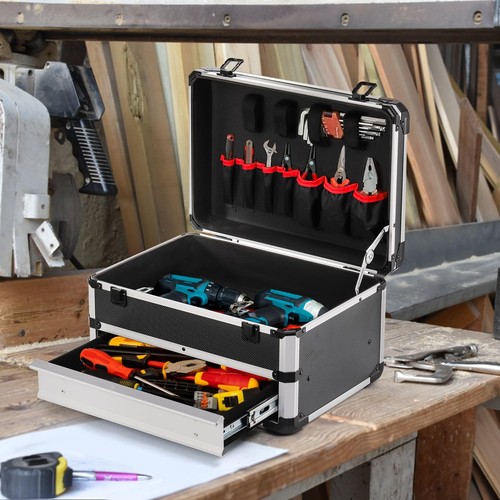 Tool Box, Portable Tool Storage Box with Metal Lock, Aluminum Alloy Hard Craf... - Picture 6 of 7
