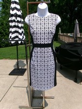 NWT NINE WEST WHITE&BLACK EMB DRESS 4