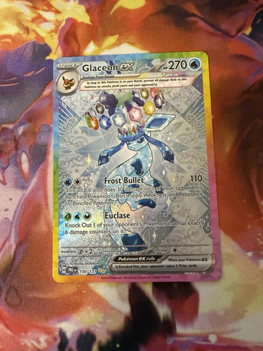 Pokémon Prismatic Evolutions Glaceon EX 150/131 Special Illustration Rare SIR