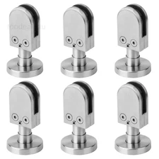 6 Pack Glass Clamps, Adjustable Floor Mount Bracket for Staircase Handrail