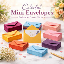 Coloured Mini Envelopes Bulk Gift Cash Wedding Party Cards 50 Pcs UK