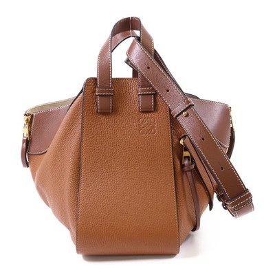 LOEWE GHW Hammock Small Shoulder Bag Calfskin Leather Brown
