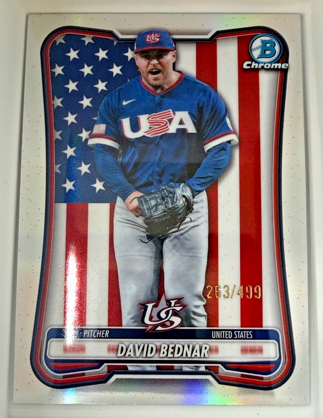 2026 Bowman Chrome David Bednar WBC Refractor /499 #WBC-28 Team USA