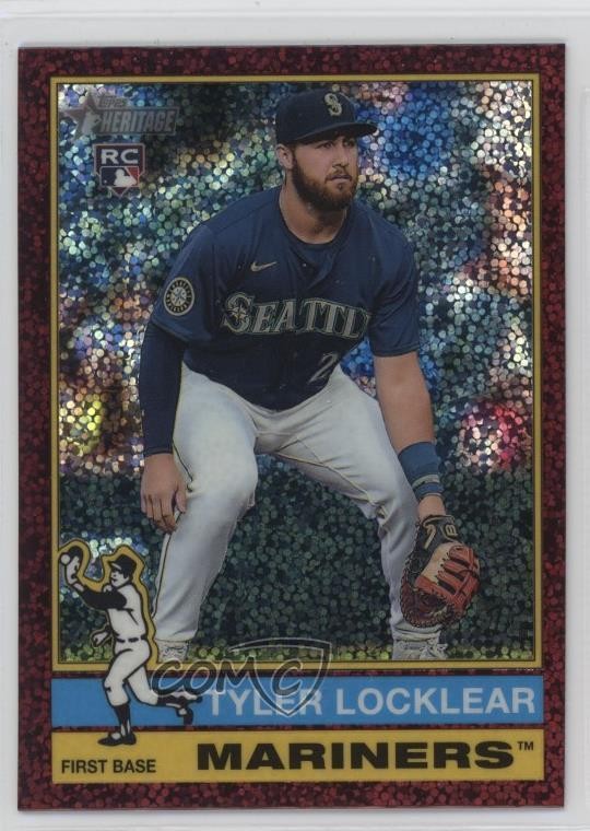 2025 Topps Heritage Chrome Burgundy Sparkle Refractor Tyler Locklear #447 2i7
