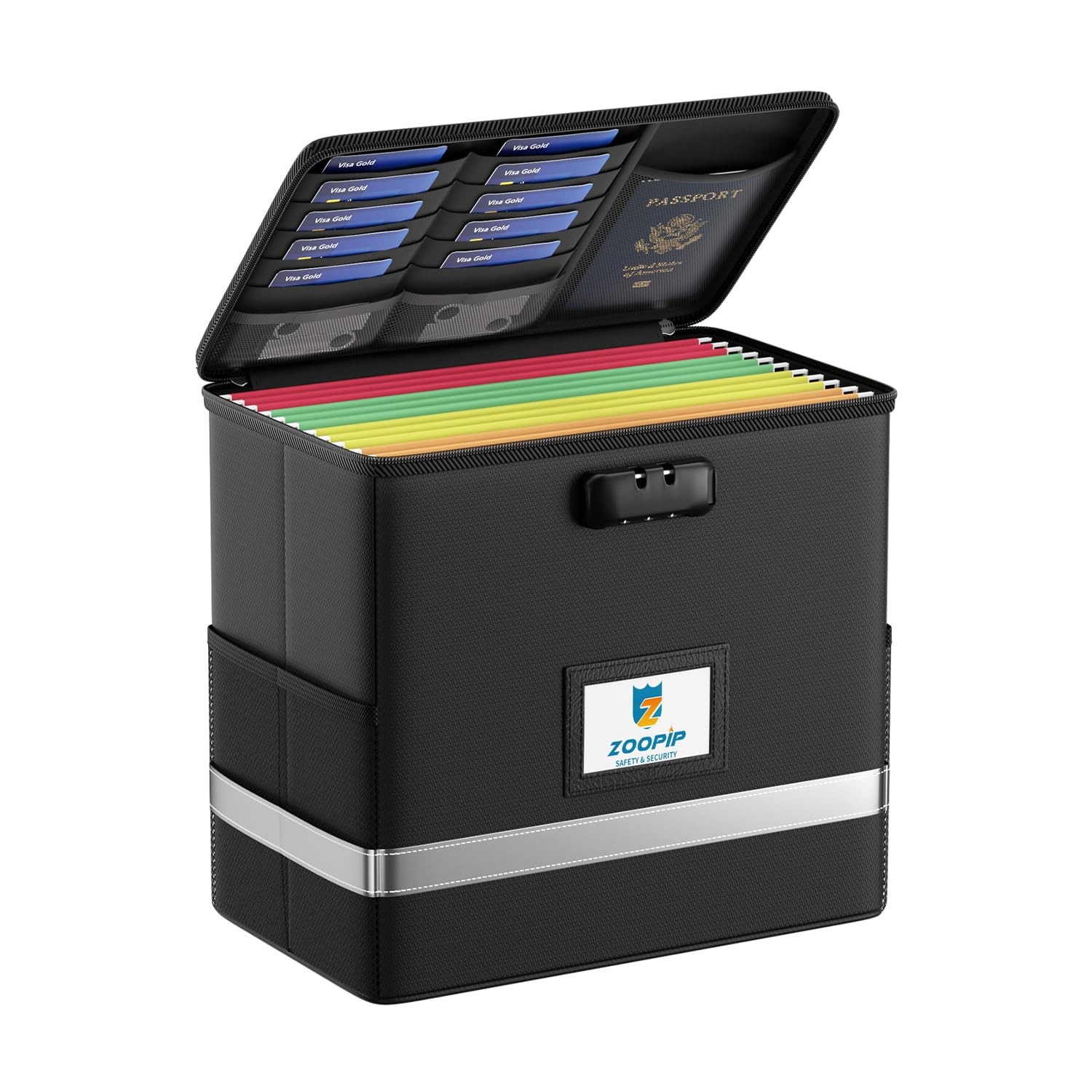 Fireproof File Box with Lock, Document Box Storage Organizer, Suitable for Ha...