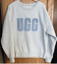 UGG Women's Sky Blue Fleece Crew Neck Pullover Sweatshirt Size M