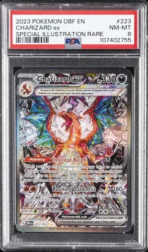 2023 POKEMON OBF EN-OBSIDIAN FLAMES SPECIAL ILLUSTRATION RARE CHARIZARD EX PSA 8