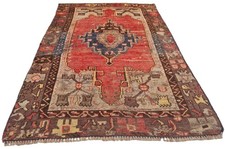 Amazing Hand Knotted Antique Turkish Wool Area Rug 4.7 x 3.1 Ft